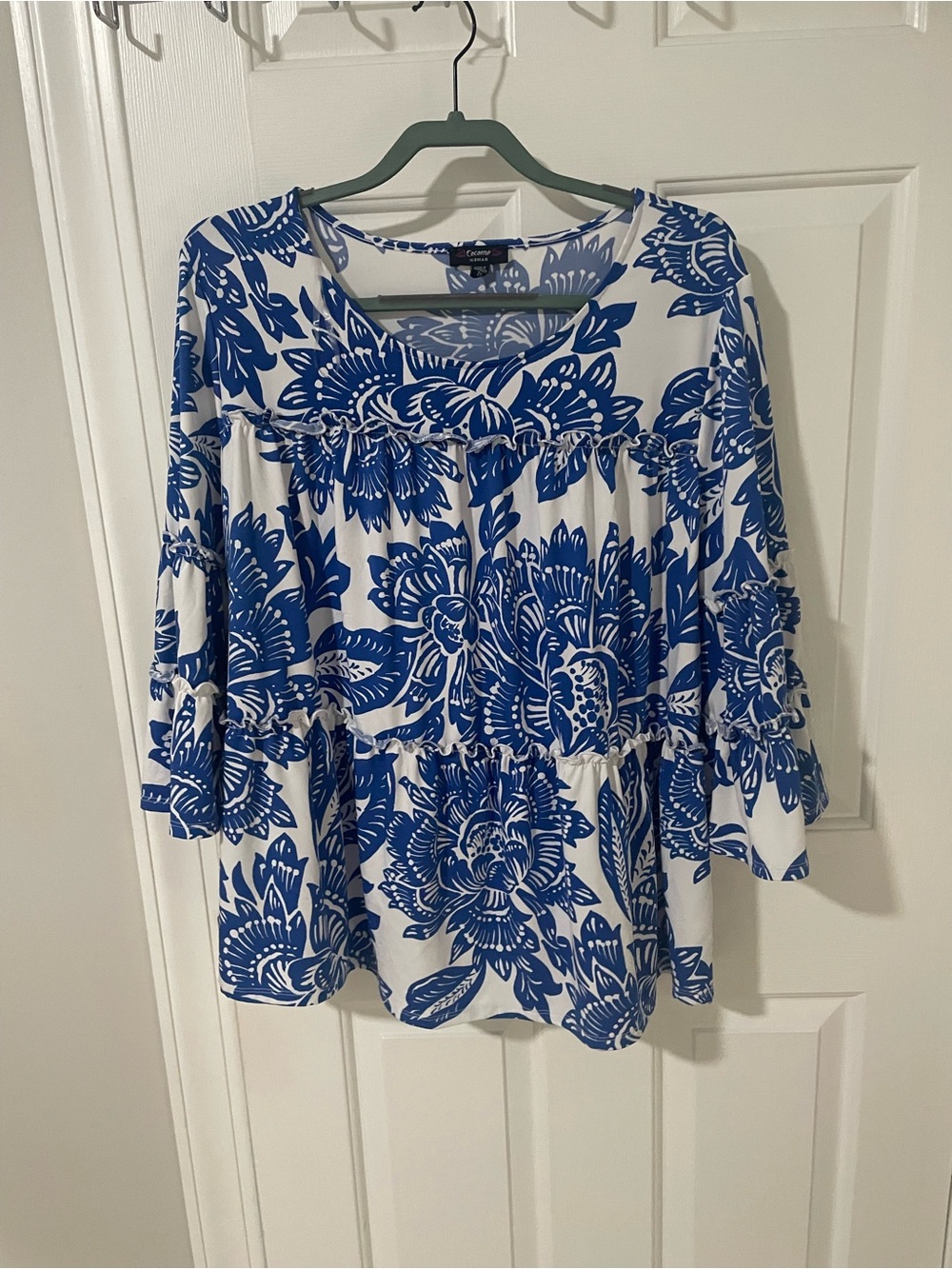Cocomo blue white top 2x